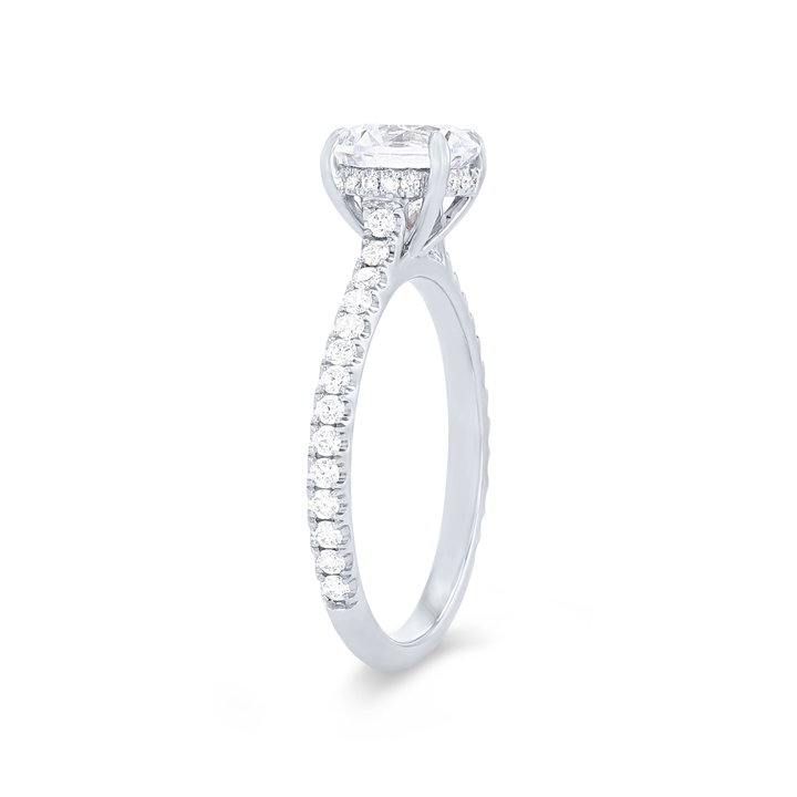 Michael M. Crown Hidden Halo Cathedral Engagement Setting In White Gold 18K