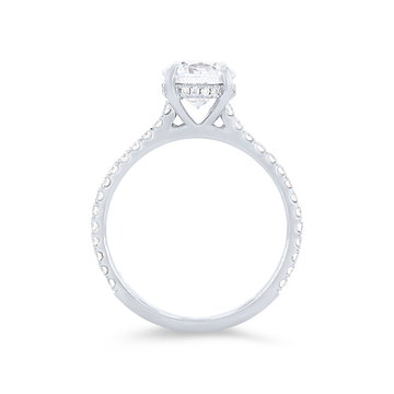 Michael M. Crown Hidden Halo Cathedral Engagement Setting In White Gold 18K