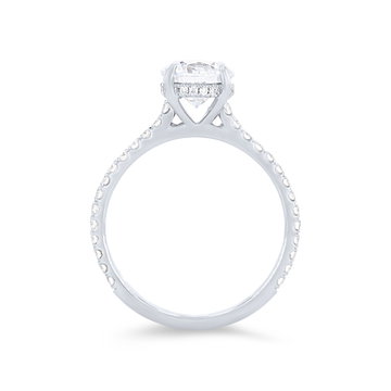 Michael M. Crown Hidden Halo Cathedral Engagement Setting In White Gold 18K