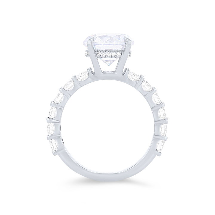 Michael M. Crown Hidden Halo Luxe Engagement Setting In White Gold 18K