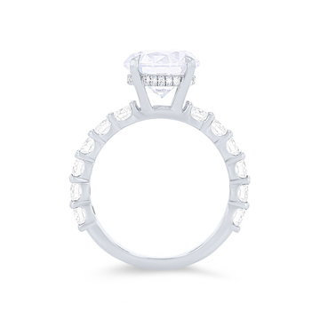 Michael M. Crown Hidden Halo Luxe Engagement Setting In White Gold 18K