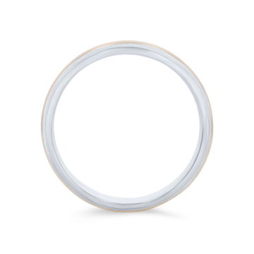 Matte Polished Edge 5mm Wedding Band In White Gold 14K