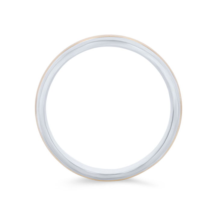 Matte Polished Edge 5mm Wedding Band In White Gold 14K