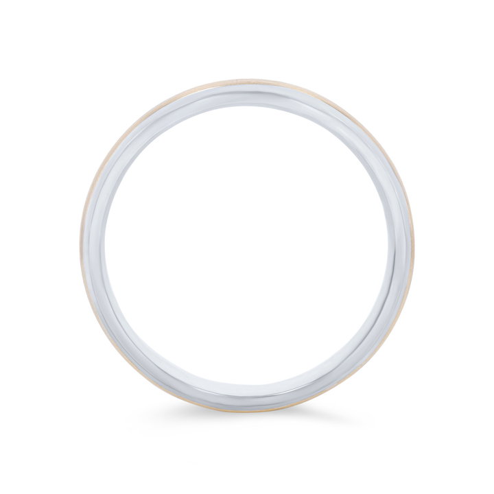 Matte Polished Edge 5mm Wedding Band In White Gold 14K