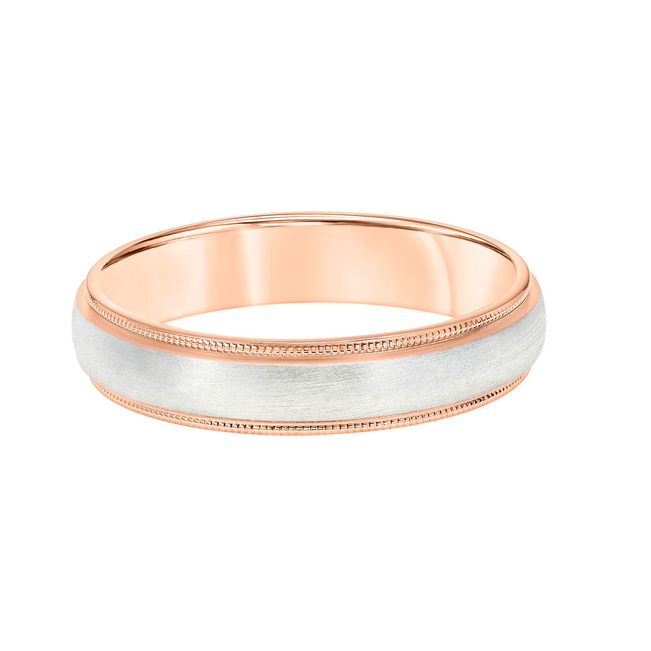 Matte Milgrain Edge 5mm Wedding Band
