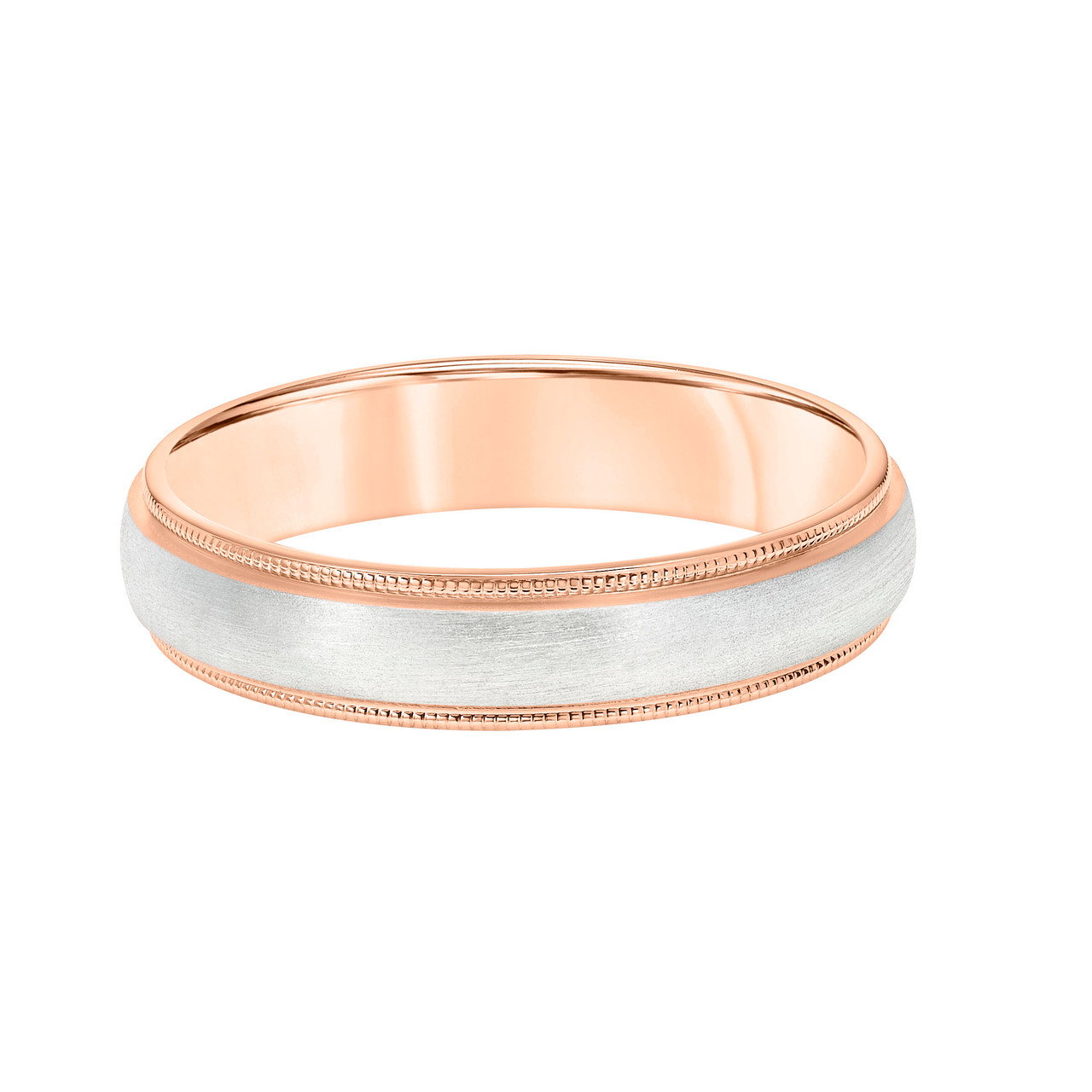 Matte Milgrain Edge 5mm Wedding Band 0