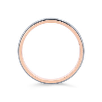 Matte Milgrain Edge 5mm Wedding Band In White Gold 14K