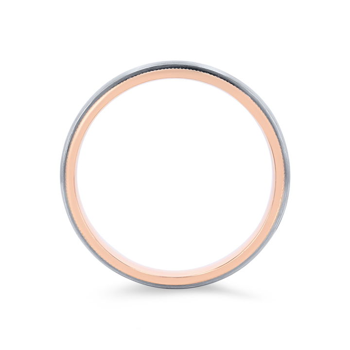 Matte Milgrain Edge 5mm Wedding Band In White Gold 14K