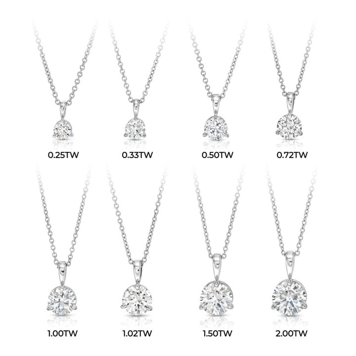 White Gold 14K Lab Grown Round Diamond Pendant