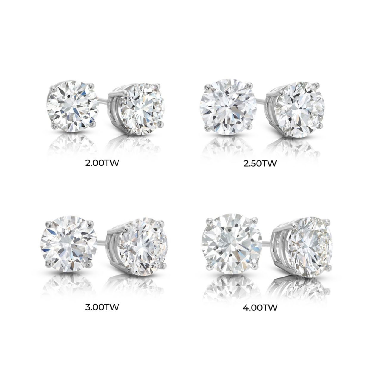 Lab Grown Round Diamond Stud Earrings Diamonds Direct