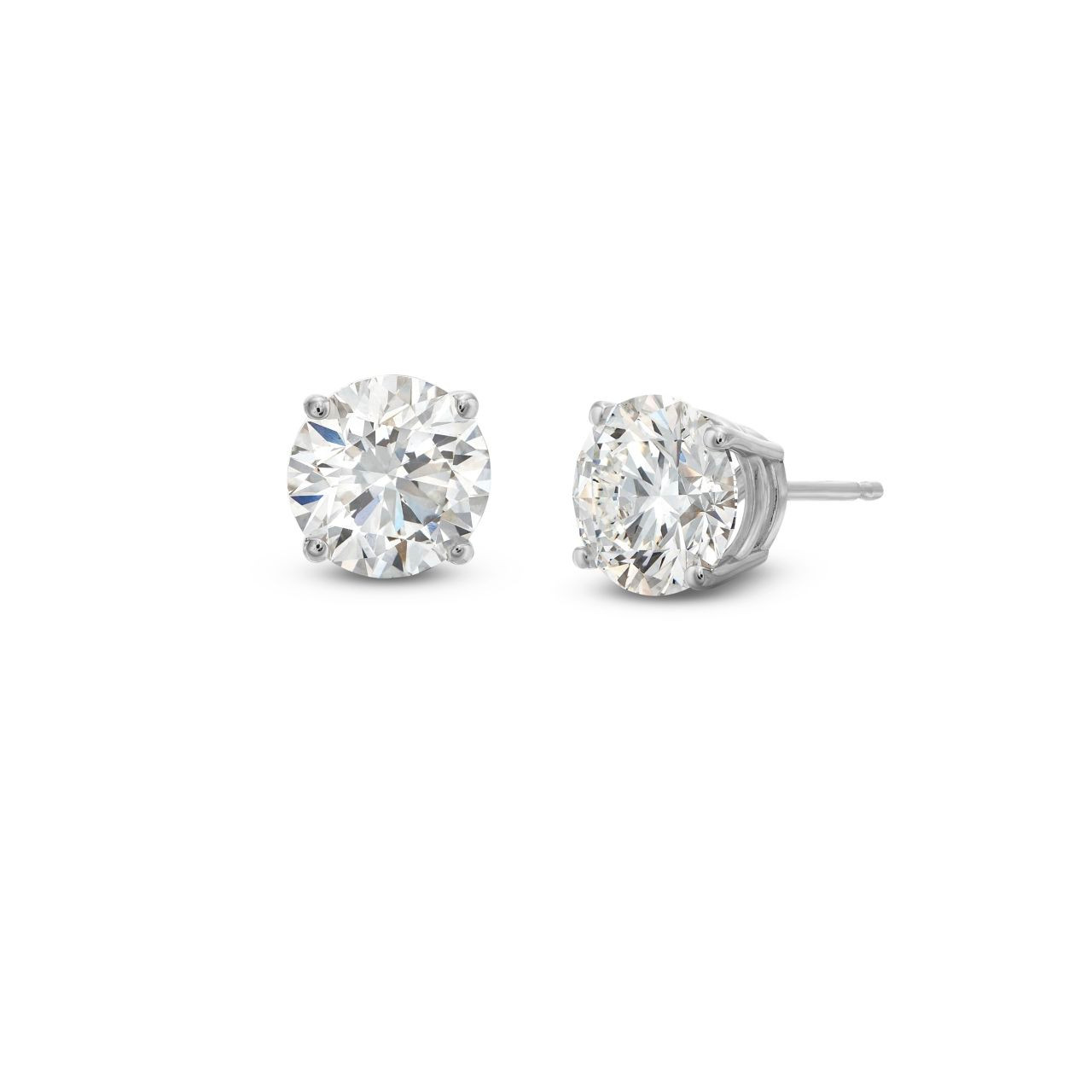 Four Prong Round Lab Grown Diamond Stud Earrings 0