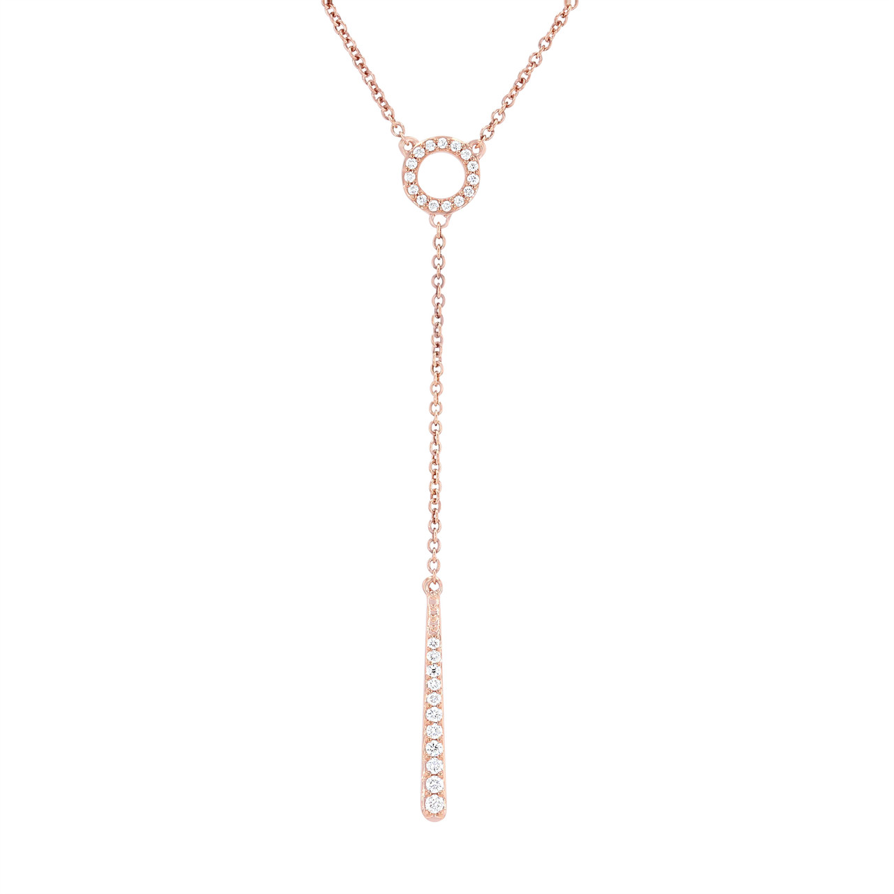 Diamond Accented "Y" Necklace