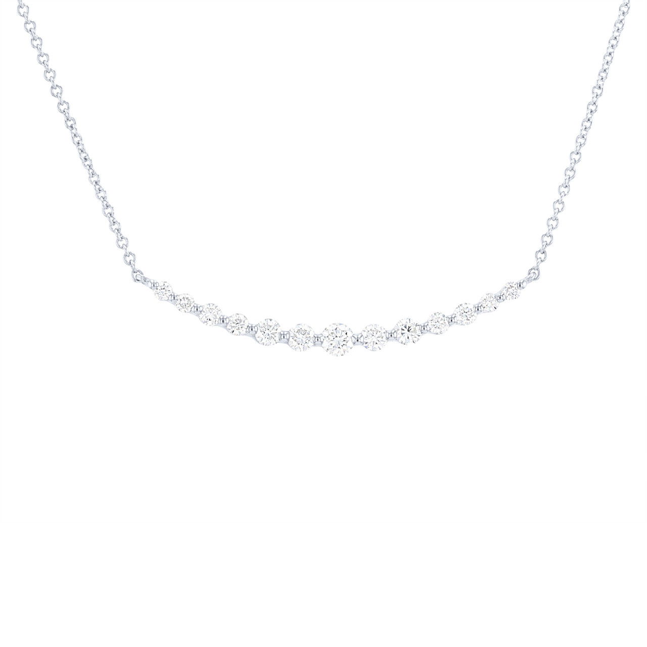 Graduated Diamond Curve Bar Pendant