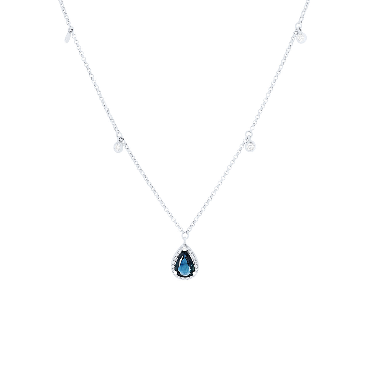 Sapphire and Diamond Station Necklace 0