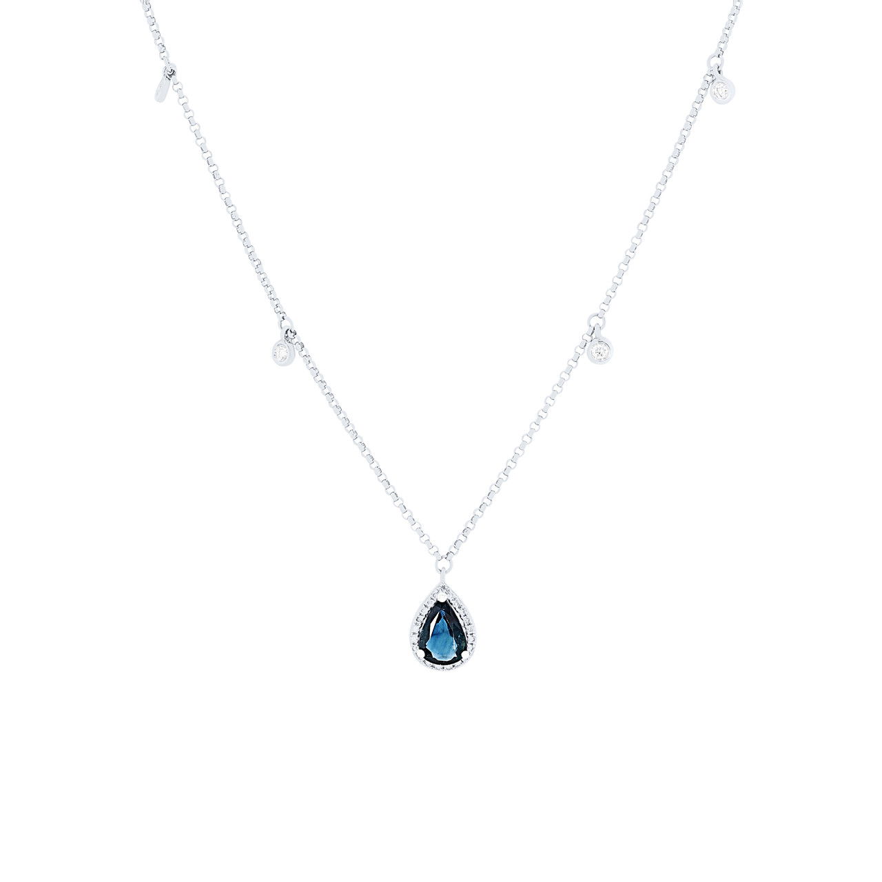 Sapphire and Diamond Station Necklace