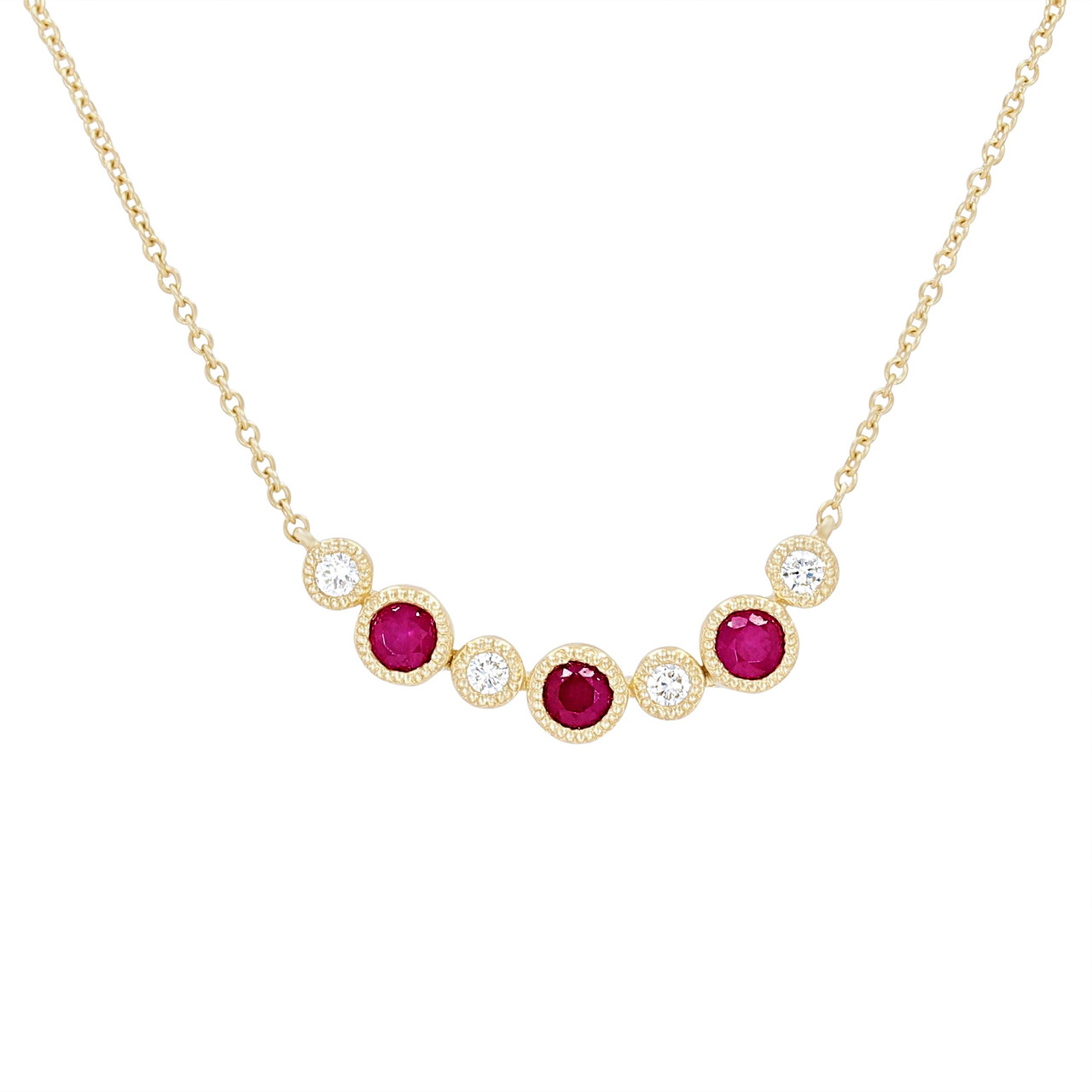 Ruby and Diamond Bezel Pendant