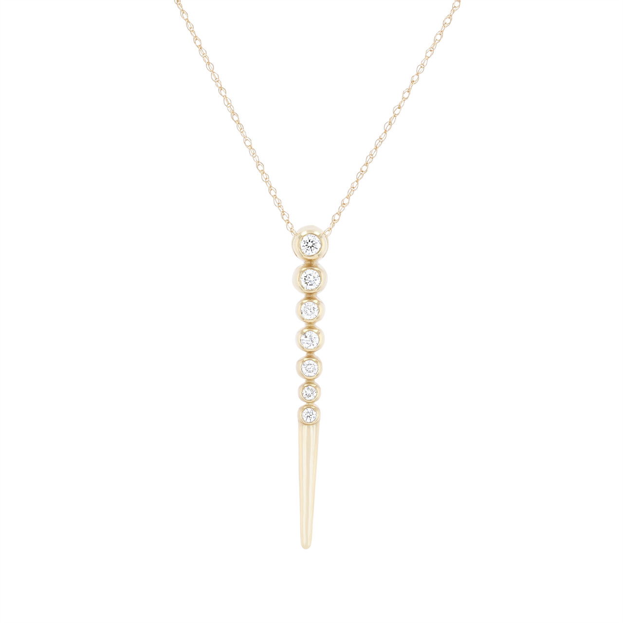 Bezel Diamond Spike Pendant 0