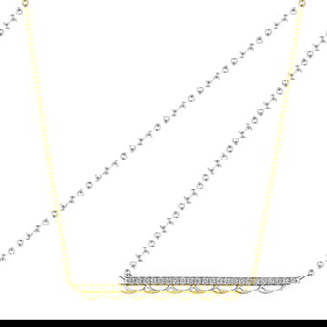 Yellow Gold Tacori Crescent Bar Diamond Pendant