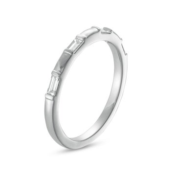 Baguette Diamond Segment Wedding Band by Adorette In White Gold 14K