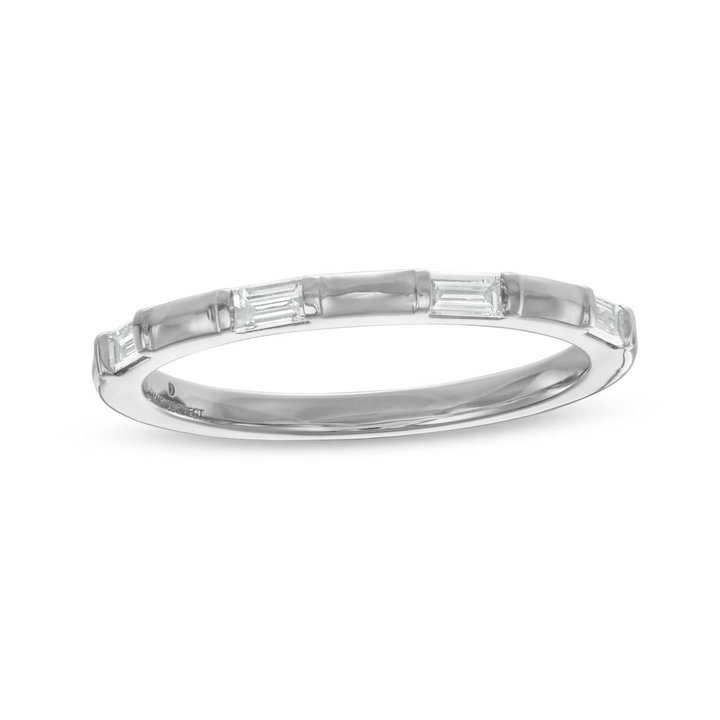 Baguette Diamond Segment Wedding Band by Adorette In White Gold 14K