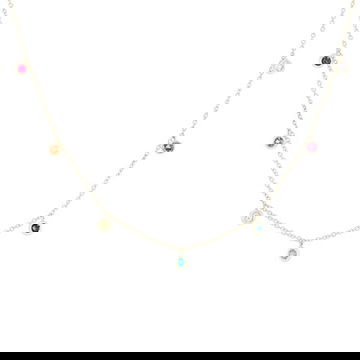 Rainbow Sapphire Station Necklace