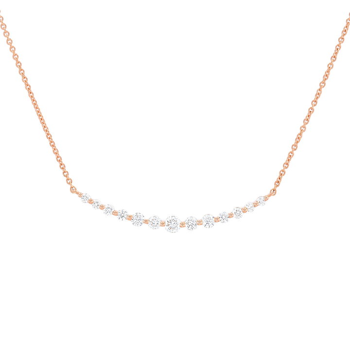 Single Prong Diamond Bar Pendant In Rose Gold 14K