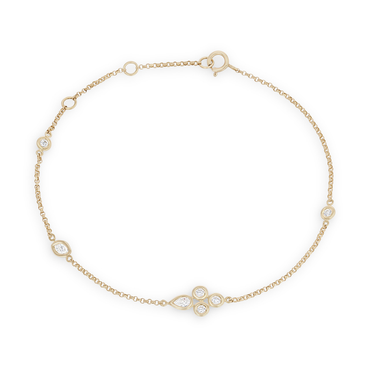Mixed Diamond Station Bezel Bracelet