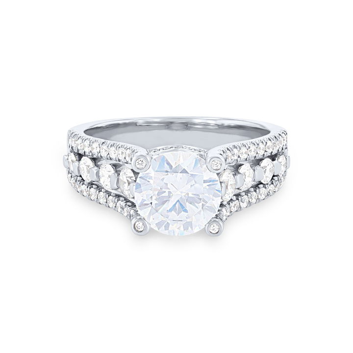 White Gold 18K Michael M. Stella Three Row Engagement Setting