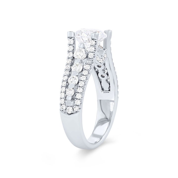 White Gold 18K Michael M. Stella Three Row Engagement Setting
