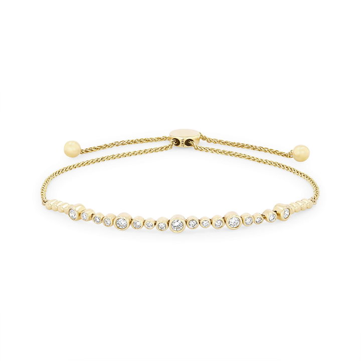 White Gold 14K Diamond Bezel Bolo Bracelet
