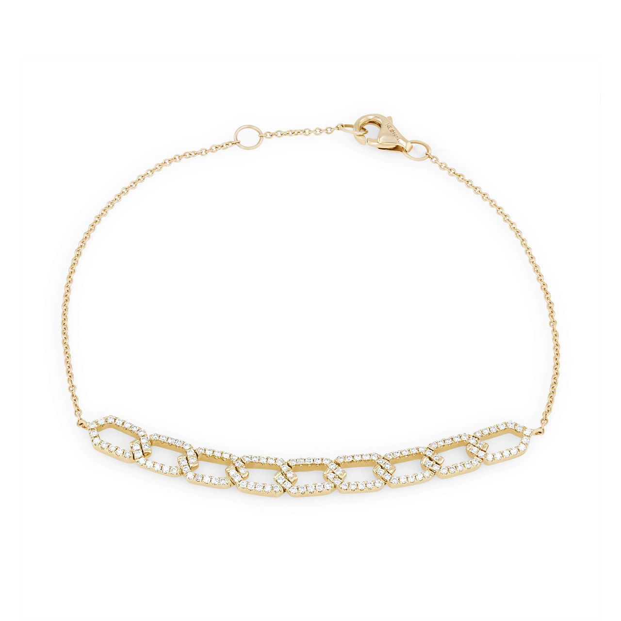 Diamond Geometric Link Bracelet