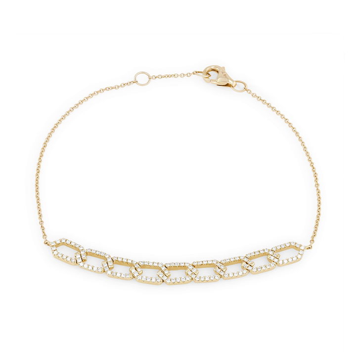 White Gold 14K Diamond Geometric Link Bracelet