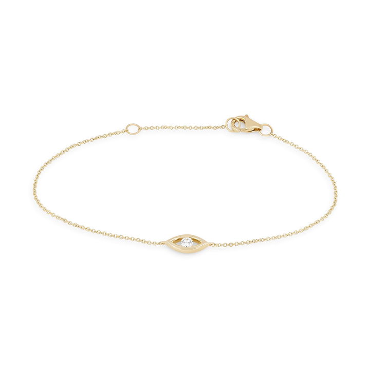 Yellow Gold 14K Diamond Evil Eye Bracelet