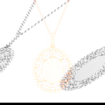 Opal and Morganite Halo Pendant