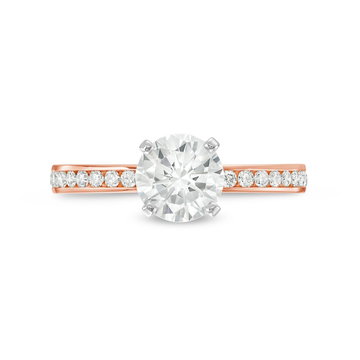 Channel Diamond Engagement Setting by Adorette In Rose Gold 14K