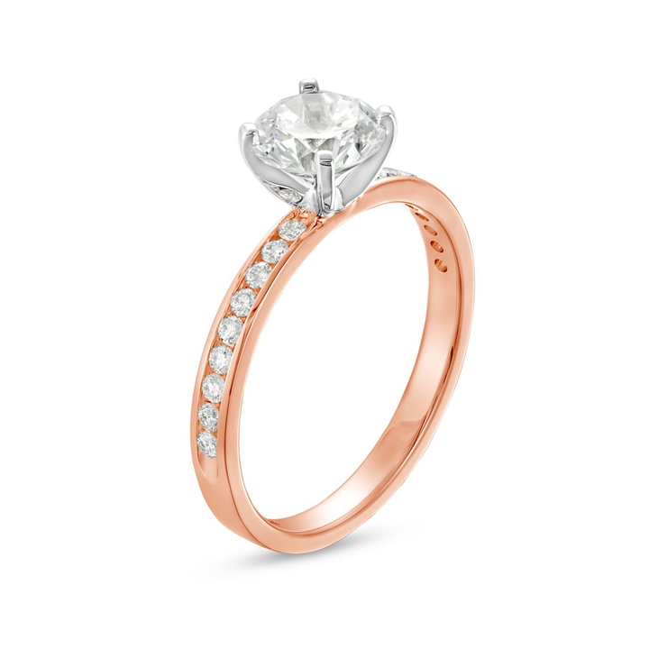 Channel Diamond Engagement Setting by Adorette In Rose Gold 14K