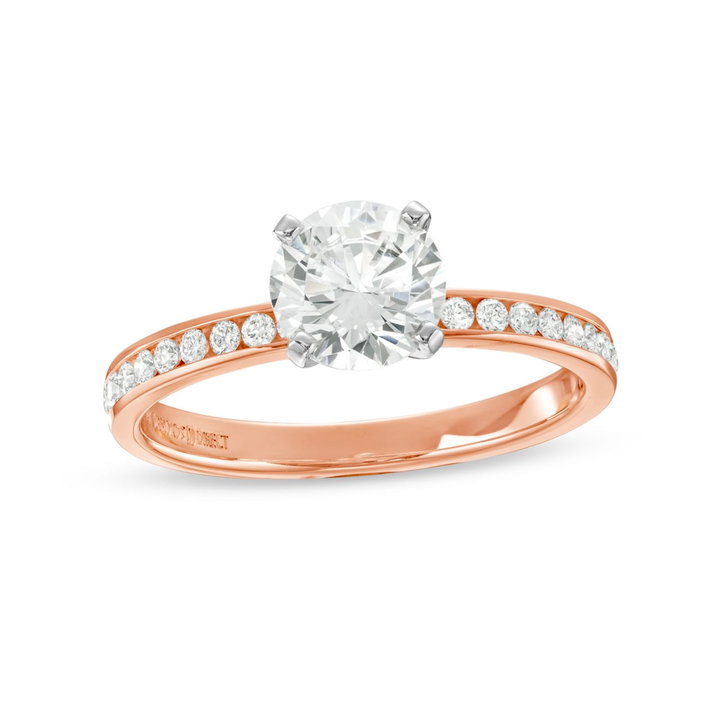 Channel Diamond Engagement Setting by Adorette In Rose Gold 14K