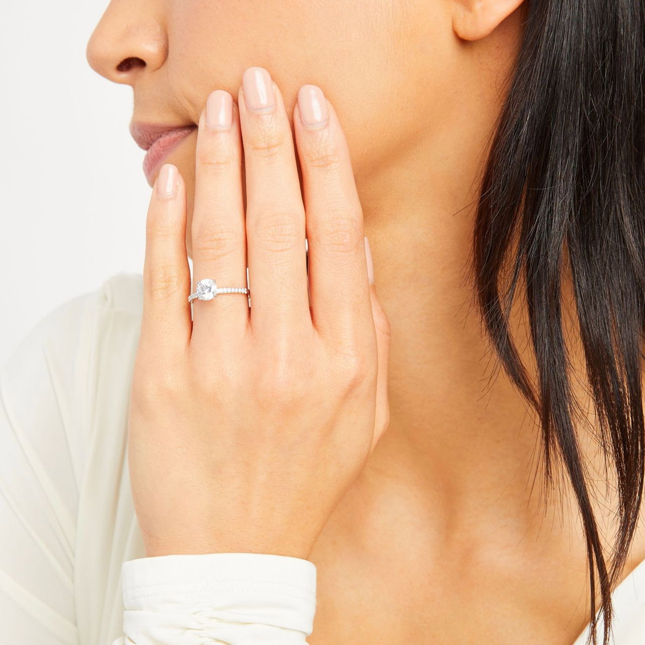 Shared Prong Diamond Engagement Setting by Adorette