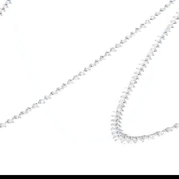 Three Prong Graduated Diamond Riviera Necklace