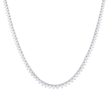 Three Prong Graduated Diamond Riviera Necklace