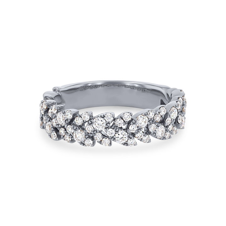 Diamond Vine Ring In White Gold 14K