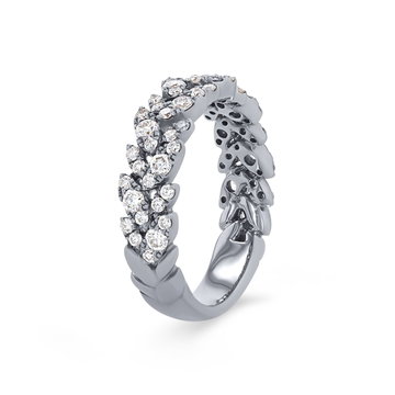 Diamond Vine Ring In White Gold 14K