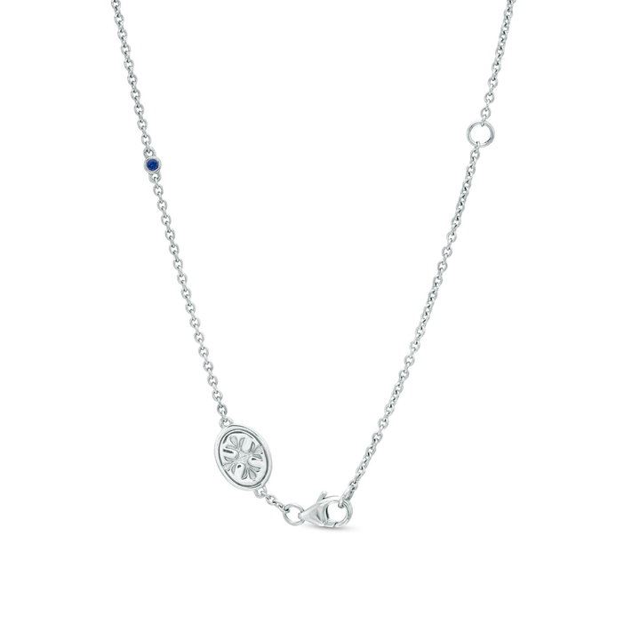 Alternating Ruby and Diamond Station Necklace In Yellow Gold 14K