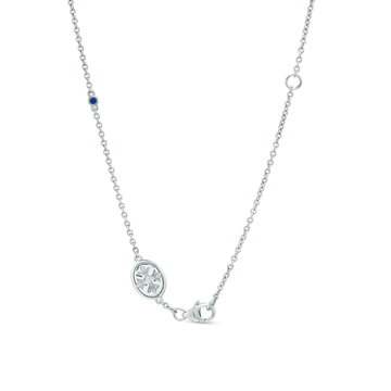 Alternating Ruby and Diamond Station Necklace In Yellow Gold 14K