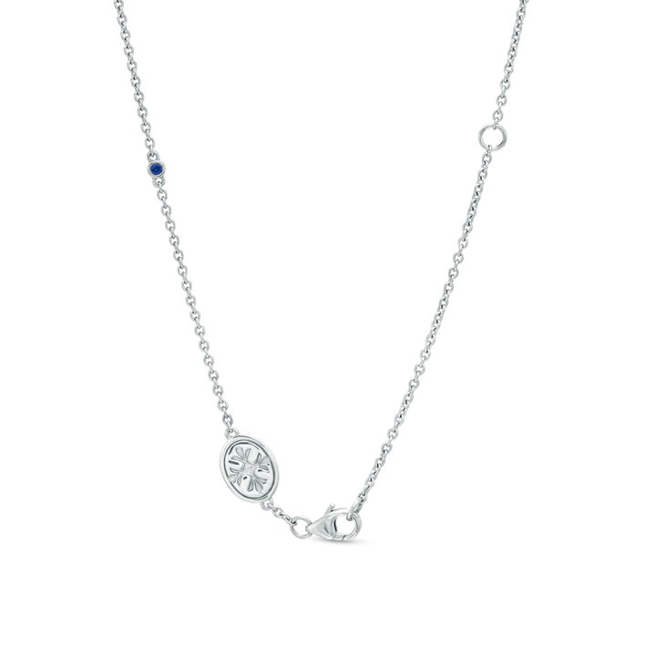 Alternating Ruby and Diamond Station Necklace In Yellow Gold 14K