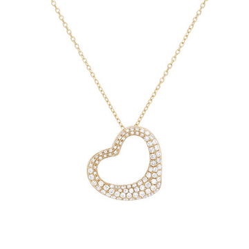 Pave Diamond Slanted Heart Pendant