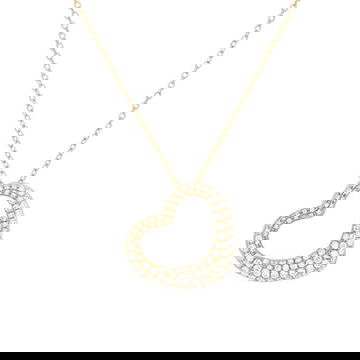 Pave Diamond Slanted Heart Pendant