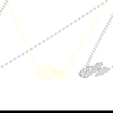Double Heart Diamond Pendant