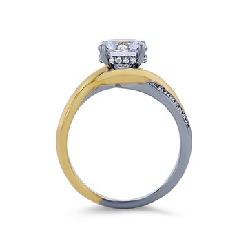 Simon G. Half Diamond Twist Engagement Setting In Rose Gold/white Gold 18K