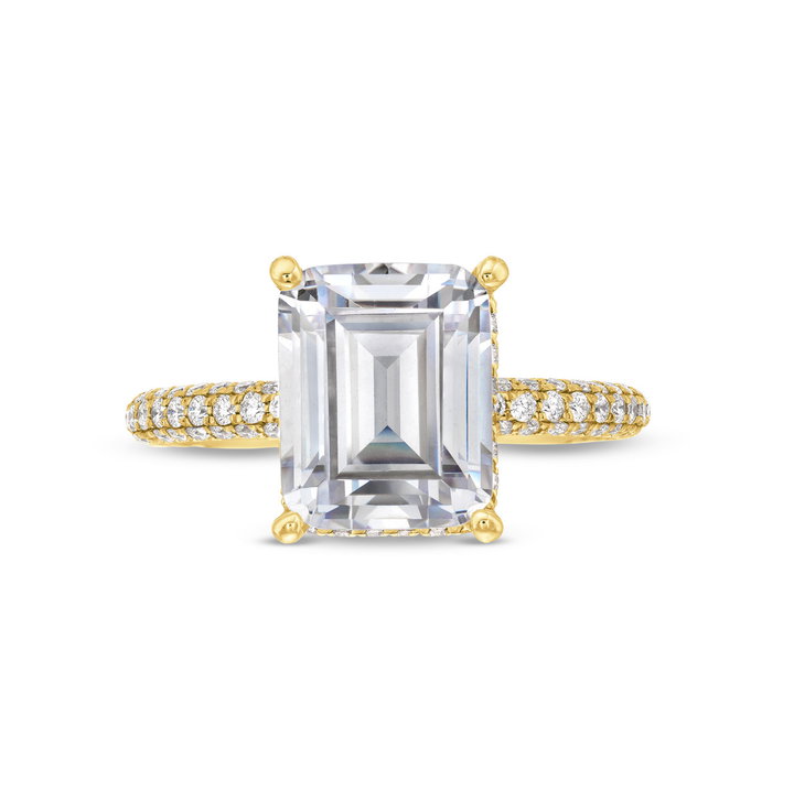 Simon G. Hidden Halo Pave Engagement Setting In Yellow Gold 18K